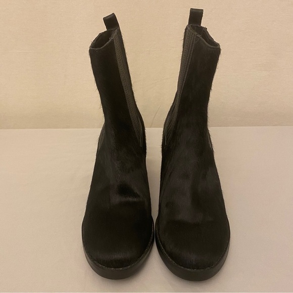 Ugg Camden Cow Hair Exotic Chelsea Ankle Boots Booties Block Heel Black Size 10 - Picture 6 of 14